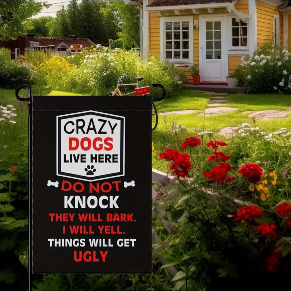 DOG LOVERS HUMOROUS OUTDOOR FLAG, NWT - Picture 4 of 4